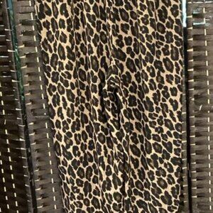 Leopard Print Drawstring Waist Pants (Color: Leopard)